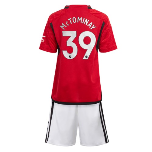 Dětský fotbalový dres Manchester United Scott McTominay #39 2023-24 Domácí Krátký Rukáv (+ trenýrky)